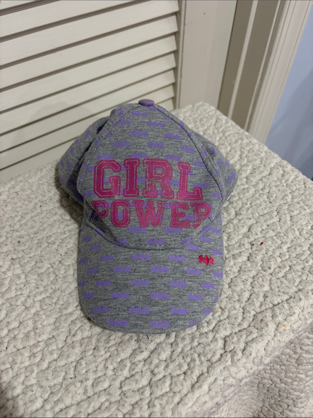 Girls' Gray & Purple 'GIRL POWER' Baseball Cap